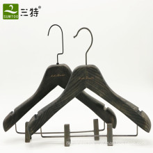 luxury mens black ash wooden coat hanger